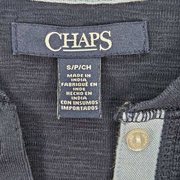 Chaps Henley Shirt Women's Size S Blue Buttons Pockets Long Sleeve Pullover - Picture 6 of 10